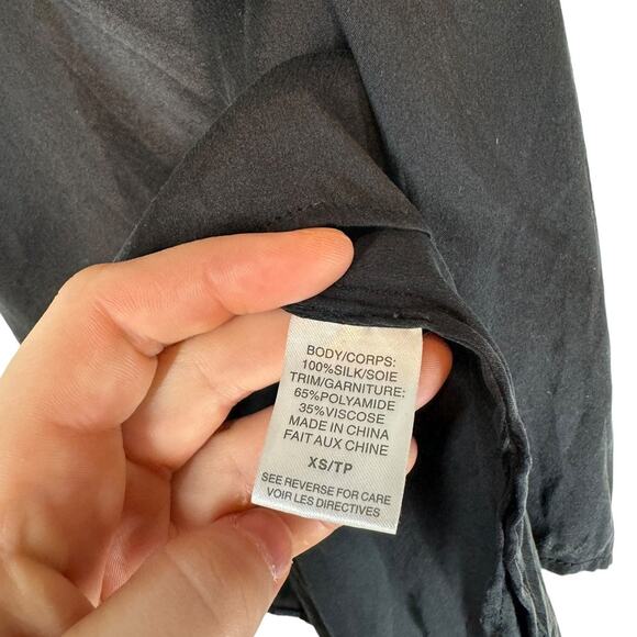 Black CAMI NYC Racer Back Lace Trimmed Silk Charmeuse Cami XS - Picture 8 of 10